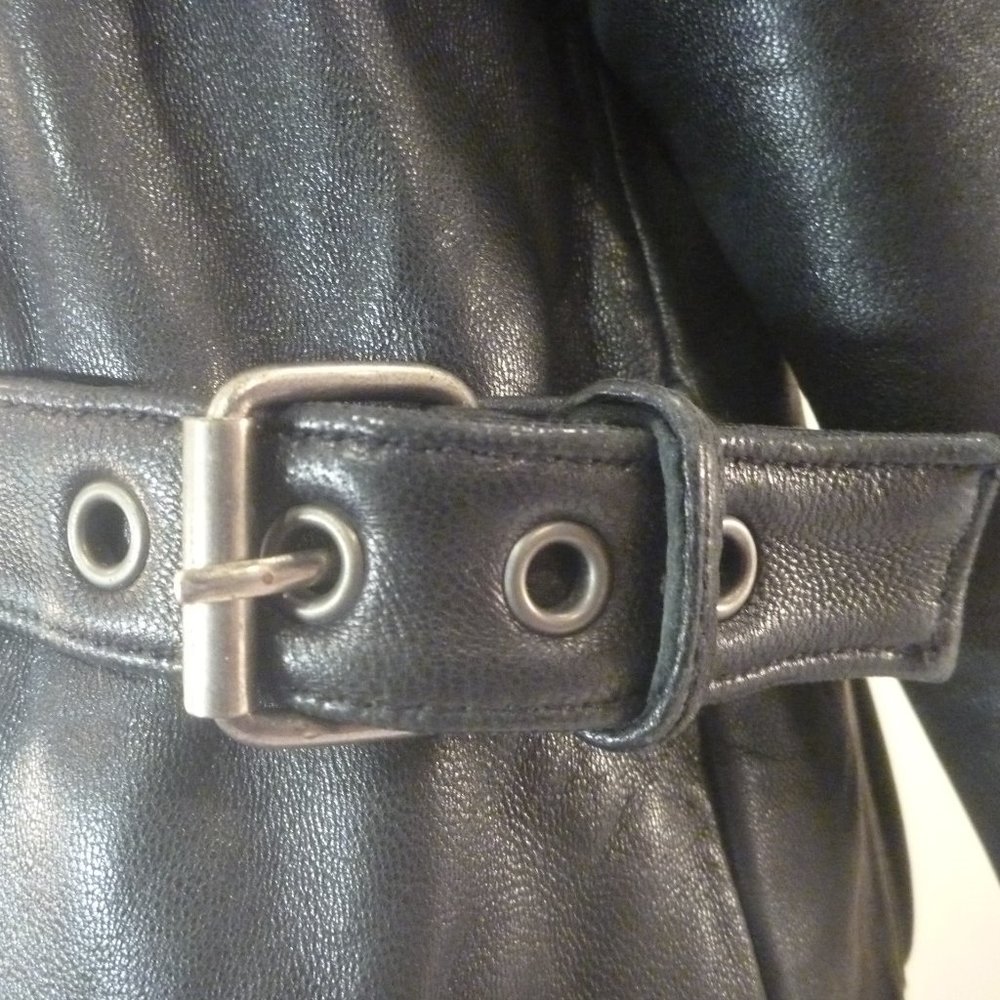 $$$ SOLD $$$ Tibor Men M Jacket OverCoat Zip Black Soft Leather Thermolite - Picture 6 of 16